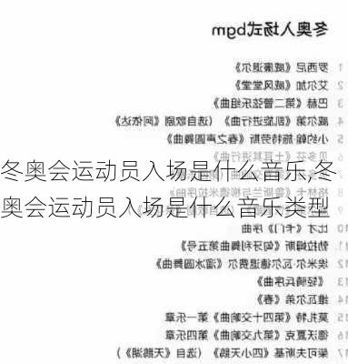 冬奥会运动员入场是什么音乐,冬奥会运动员入场是什么音乐类型