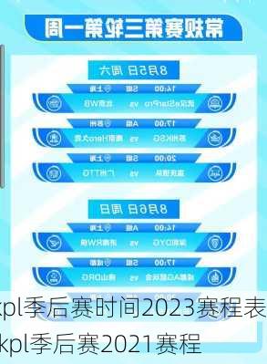 kpl季后赛时间2023赛程表,kpl季后赛2021赛程