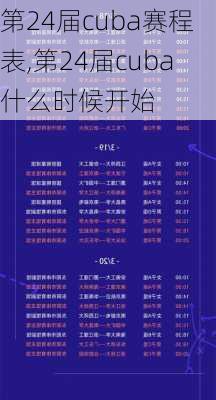 第24届cuba赛程表,第24届cuba什么时候开始