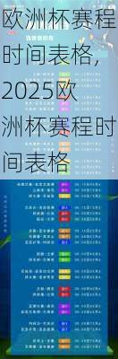 欧洲杯赛程时间表格,2025欧洲杯赛程时间表格