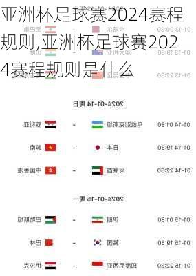 亚洲杯足球赛2024赛程规则,亚洲杯足球赛2024赛程规则是什么