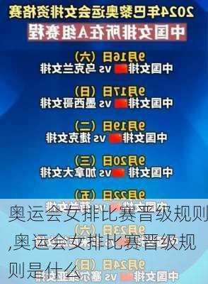奥运会女排比赛晋级规则,奥运会女排比赛晋级规则是什么