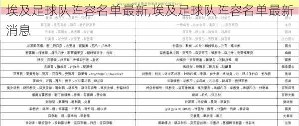 埃及足球队阵容名单最新,埃及足球队阵容名单最新消息