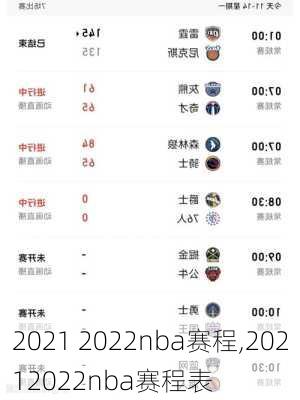 2021 2022nba赛程,20212022nba赛程表