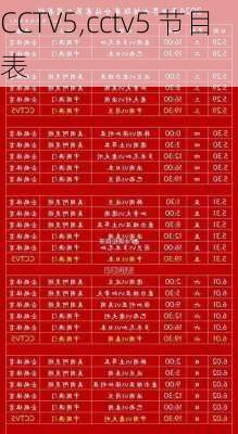 CCTV5,cctv5 节目表