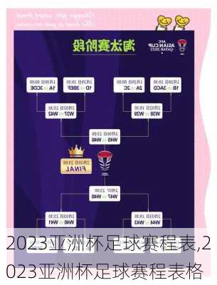 2023亚洲杯足球赛程表,2023亚洲杯足球赛程表格