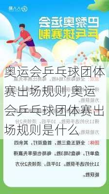奥运会乒乓球团体赛出场规则,奥运会乒乓球团体赛出场规则是什么