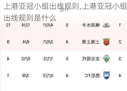 上港亚冠小组出线规则,上港亚冠小组出线规则是什么
