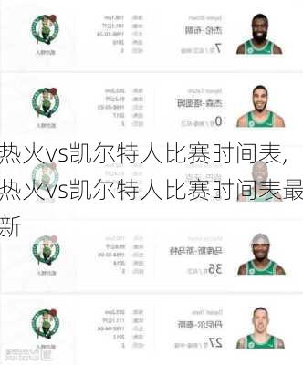热火vs凯尔特人比赛时间表,热火vs凯尔特人比赛时间表最新