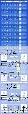 2024年欧洲杯时间表,2024年欧洲杯时间表格