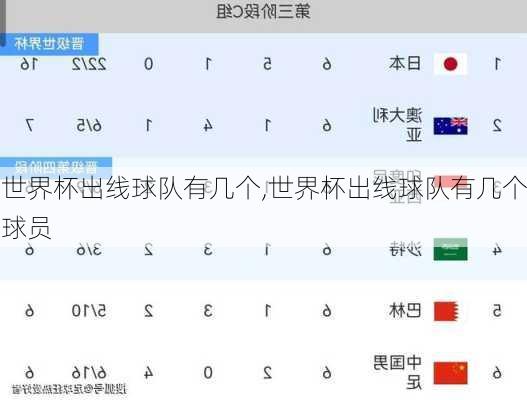 世界杯出线球队有几个,世界杯出线球队有几个球员