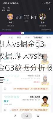 湖人vs掘金g3数据,湖人vs掘金G3数据分析报告