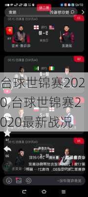 台球世锦赛2020,台球世锦赛2020最新战况