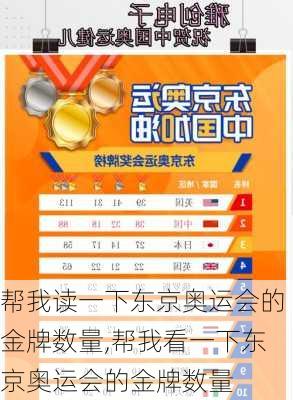 帮我读一下东京奥运会的金牌数量,帮我看一下东京奥运会的金牌数量
