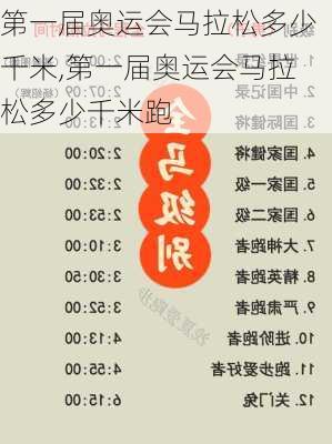 第一届奥运会马拉松多少千米,第一届奥运会马拉松多少千米跑