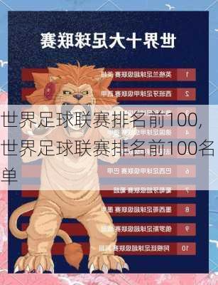 世界足球联赛排名前100,世界足球联赛排名前100名单