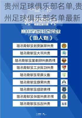 贵州足球俱乐部名单,贵州足球俱乐部名单最新