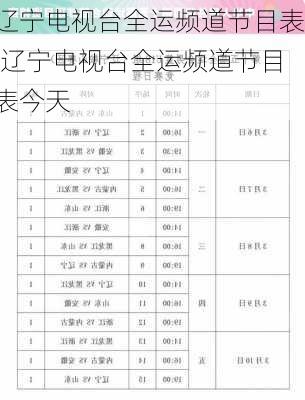 辽宁电视台全运频道节目表,辽宁电视台全运频道节目表今天