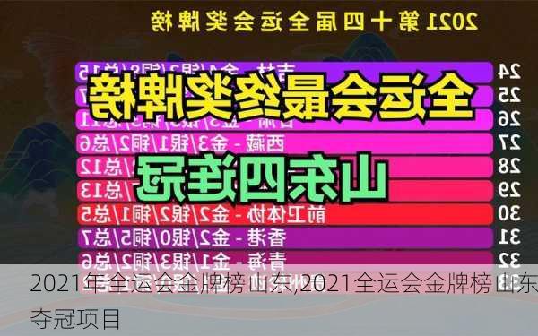 2021年全运会金牌榜山东,2021全运会金牌榜山东夺冠项目