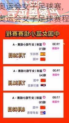 奥运会女子足球赛,奥运会女子足球赛程