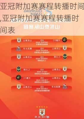 亚冠附加赛赛程转播时间,亚冠附加赛赛程转播时间表