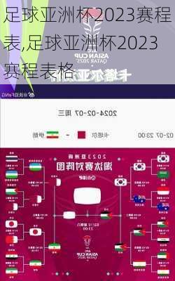 足球亚洲杯2023赛程表,足球亚洲杯2023赛程表格