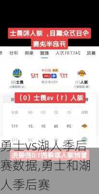 勇士vs湖人季后赛数据,勇士和湖人季后赛