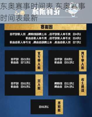 东奥赛事时间表,东奥赛事时间表最新