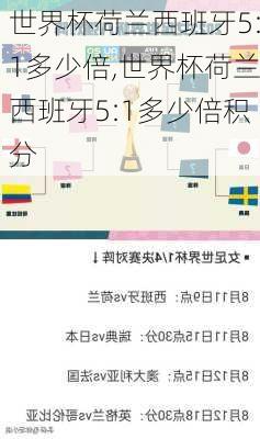 世界杯荷兰西班牙5:1多少倍,世界杯荷兰西班牙5:1多少倍积分