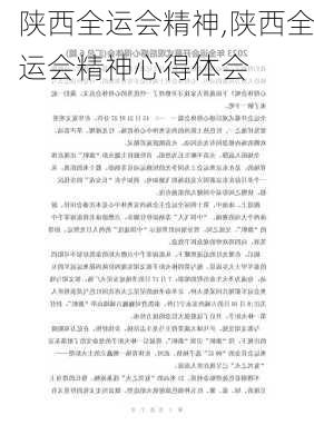 陕西全运会精神,陕西全运会精神心得体会