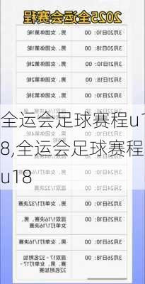 全运会足球赛程u18,全运会足球赛程u18