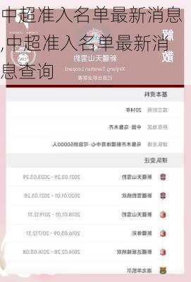 中超准入名单最新消息,中超准入名单最新消息查询