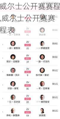 威尔士公开赛赛程,威尔士公开赛赛程表