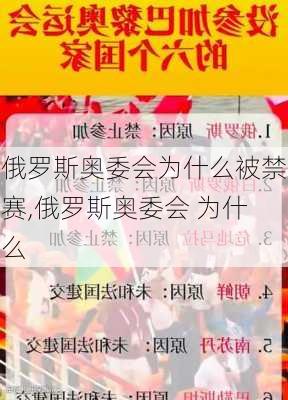 俄罗斯奥委会为什么被禁赛,俄罗斯奥委会 为什么
