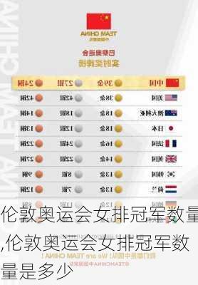 伦敦奥运会女排冠军数量,伦敦奥运会女排冠军数量是多少