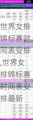 世界女排锦标赛时间表安排,世界女排锦标赛时间表安排最新