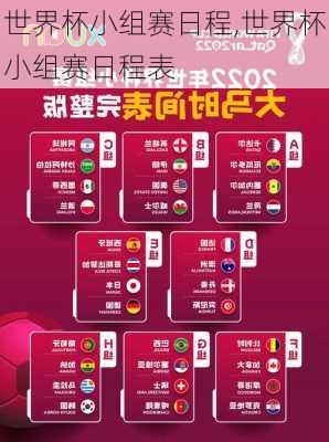 世界杯小组赛日程,世界杯小组赛日程表