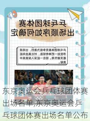 东京奥运会乒乓球团体赛出场名单,东京奥运会乒乓球团体赛出场名单公布