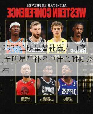 2022全明星替补选人顺序,全明星替补名单什么时候公布