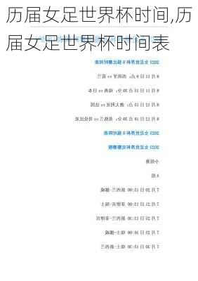 历届女足世界杯时间,历届女足世界杯时间表