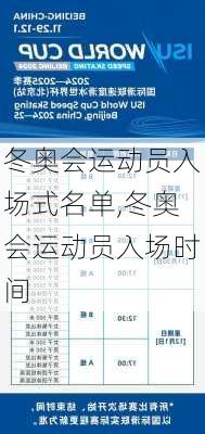冬奥会运动员入场式名单,冬奥会运动员入场时间