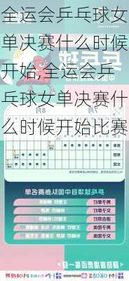 全运会乒乓球女单决赛什么时候开始,全运会乒乓球女单决赛什么时候开始比赛