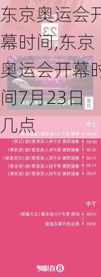 东京奥运会开幕时间,东京奥运会开幕时间7月23日几点