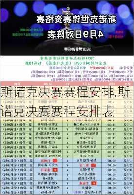 斯诺克决赛赛程安排,斯诺克决赛赛程安排表