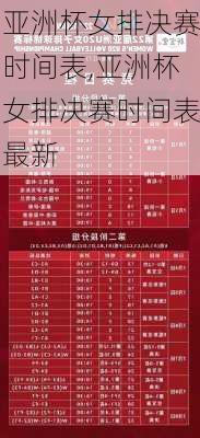 亚洲杯女排决赛时间表,亚洲杯女排决赛时间表最新