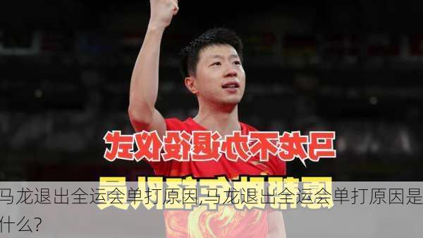马龙退出全运会单打原因,马龙退出全运会单打原因是什么?