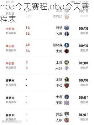 nba今天赛程,nba今天赛程表