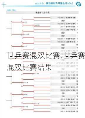 世乒赛混双比赛,世乒赛混双比赛结果