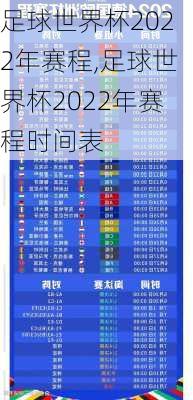足球世界杯2022年赛程,足球世界杯2022年赛程时间表