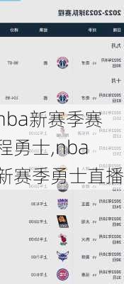 nba新赛季赛程勇士,nba新赛季勇士直播